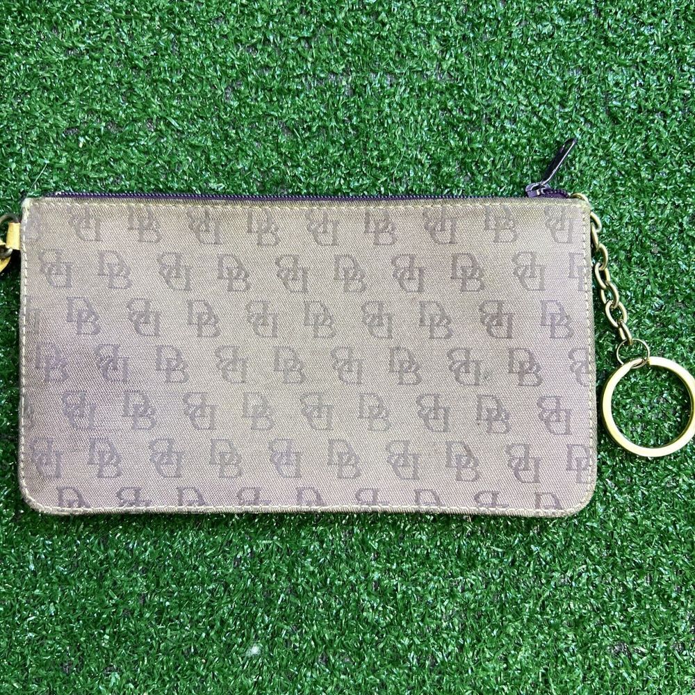 Vintage‎ Dooney & Bourke Wallet Brown Signature Monogram Wristlet Keychain